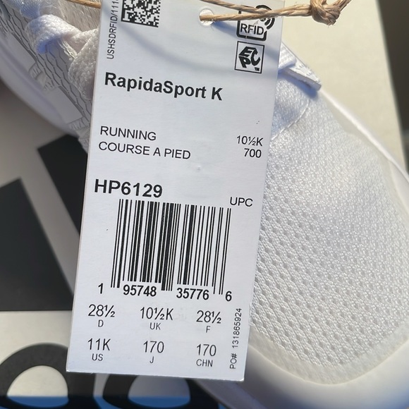 NIB Adidas Rapida Sport K Running Shoes kids 11K - Picture 4 of 9
